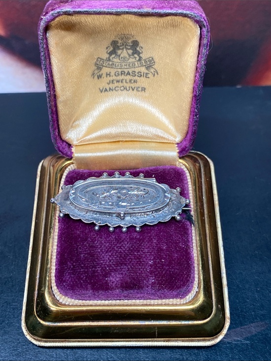 Antique Jewelry - Antique Sterling Silver Locket Brooch “A Present from Lowestoft”England 1900’